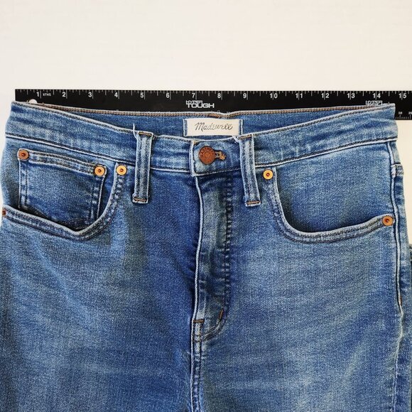 Madewell Cali Demi Boot Cut Jeans 27 Medium Wash Blue Mid Rise Cropped Stretch - Picture 4 of 11